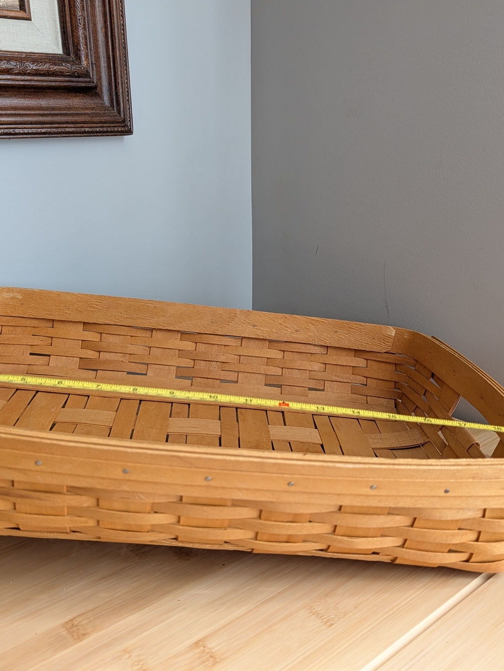 Longaberger Warm Brown USA Handwoven Large Serving Basket CHARCUTERIE